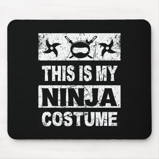 Retro Ninja Kostüm Halloween für junge Kinder Männ Mousepad (Vorne)