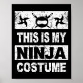 Retro Ninja Kostüm Halloween für junge Kinder Männ Poster (Vorne)
