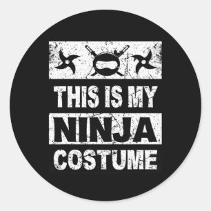 Retro Ninja Kostüm Halloween für junge Kinder Männ Runder Aufkleber