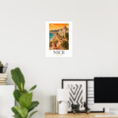 Retro Nizza Côte d’Azur Promenade des Anglais Blic Poster (Heimbüro)