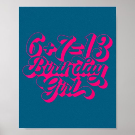 Retro Nk 13th Birthday Girl 6 7 Meme Poster (Vorne)
