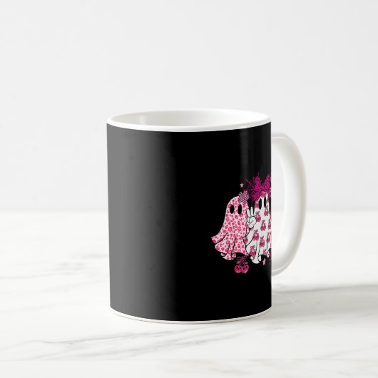 Retro Nk Leopard Pumpkin Ghost Halloween Women Gir Kaffeetasse (VorderseiteRechts)