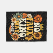 Retro No Faux King Way Funny Retro Sunflower Crown Fleecedecke (Vorderseite (Horizontal))