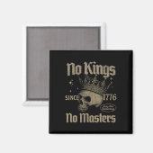 Retro No Kings No Masters seit 1776 Gothic Skull Magnet (Vorderseite/Rückseite)