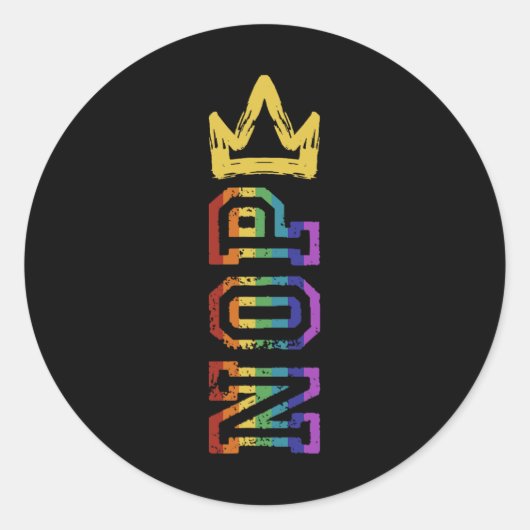 Retro No Kings Nope Protest Signatur-Shirt für Män Runder Aufkleber (Vorderseite)