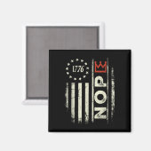Retro No Kings Protest Sign Vertical American Flag Magnet (Vorderseite/Rückseite)