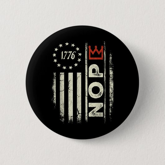 Retro No Kings Protestschild Vertikale amerikanisc Button (Vorderseite)