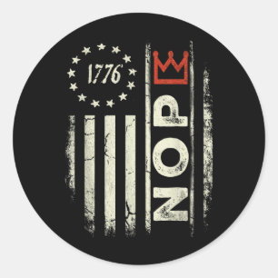 Retro No Kings Protestschild Vertikale amerikanisc Runder Aufkleber