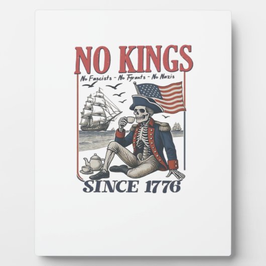 Retro No Kings Since 1776 - Könige Ablehnend Klass Fotoplatte (Vorderseite)