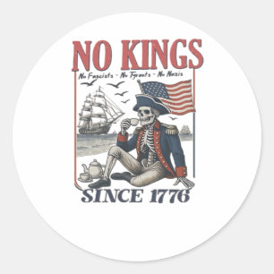 Retro No Kings Since 1776 Könige ablehnend Klassik Runder Aufkleber