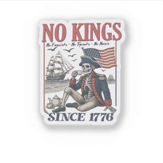 Retro No Kings Since 1776 Rejecting Kings Classic Aufkleber (Vorderseite)