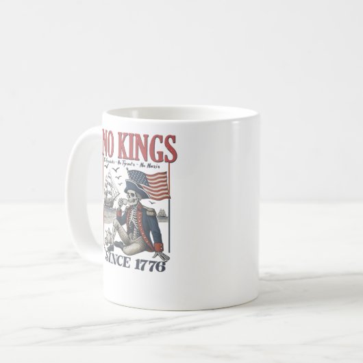 Retro No Kings Since 1776 Rejecting Kings Classic Kaffeetasse (Vorderseite Links)