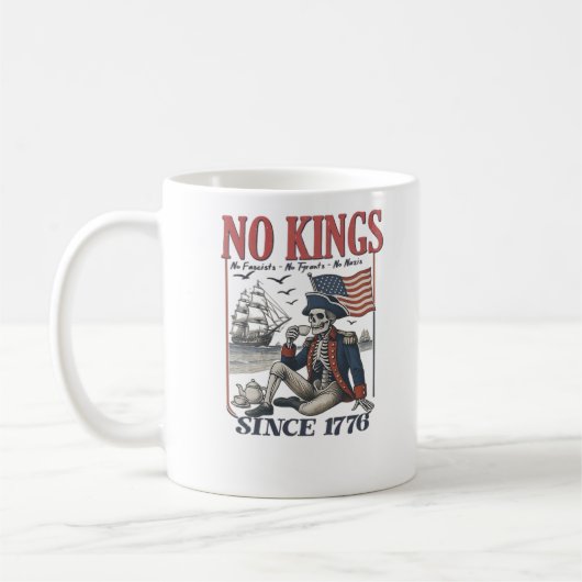 Retro No Kings Since 1776 Rejecting Kings Classic Kaffeetasse (Links)