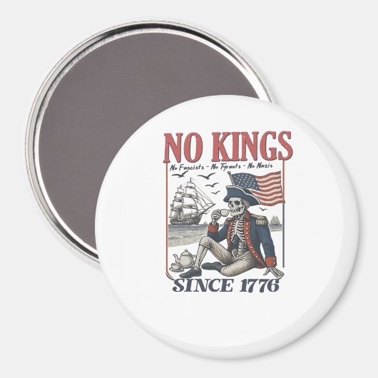 Retro No Kings Since 1776 Rejecting Kings Classic  Magnet (Vorderseite/Rückseite)