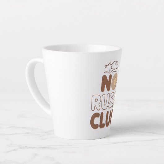 Retro "No Rush Club" for Relaxing Milchtasse (Linke Ecke)