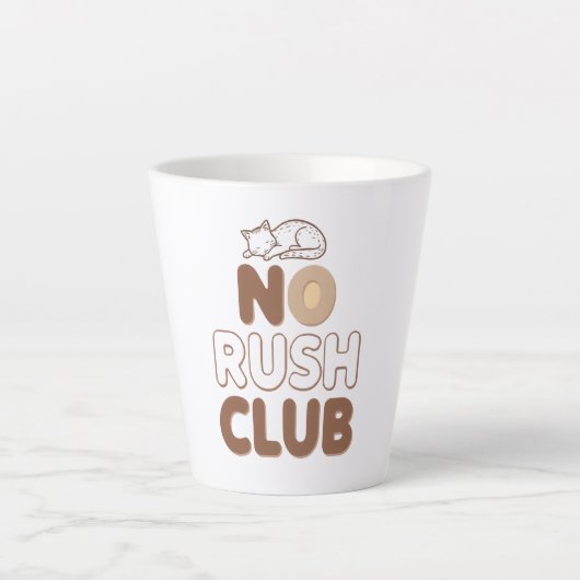 Retro "No Rush Club" for Relaxing Milchtasse (Vorderseite)