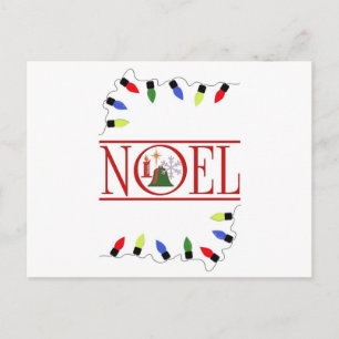 retro NOEL-Lichterkette Feiertagspostkarte