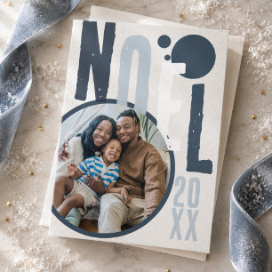 Retro Noel Typografie Familienfoto Weihnachten
