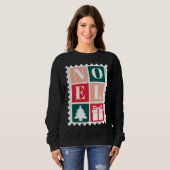 Retro Noel Weihnachtspoststempel Sweatshirt (Vorne ganz)