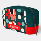 Retro Nordic Muster auf Deep Green Kosmetics Bag Waschbeutel (Rechte Ecke)