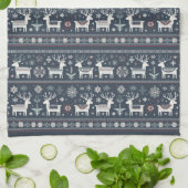 Retro-Nordic-Rentier-Muster Geschirrtuch (Gefaltet)