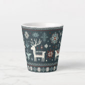 Retro Nordic Rentier Muster Milchtasse (Vorderseite)