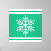 Retro Nordic Snowflake Blaue weiße Streifen Leinwanddruck (Vorderseite)
