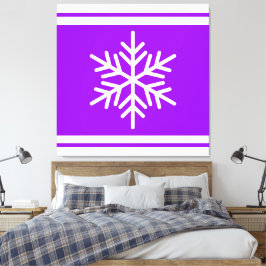 Retro Nordic Snowflake Lila Streifen Leinwanddruck