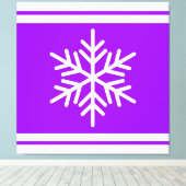Retro Nordic Snowflake Lila Streifen Leinwanddruck (Insitu (Holzboden))