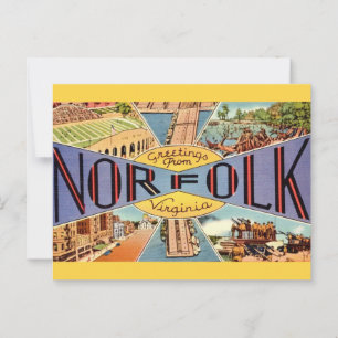 Retro-Norfolk-VA-Ansichtskarte  Postkarte
