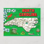 Retro North Carolina Karte (Vorderseite)