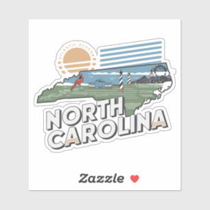 Retro North Carolina Staat Car Sticker