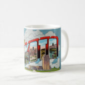 Retro North Dakota Postkarte Kaffeetasse (VorderseiteRechts)