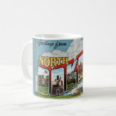Retro North Dakota Postkarte Kaffeetasse (Vorderseite Links)