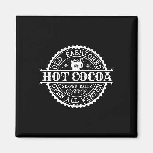 Retro North Pole Old modischer Hot Cocoa Kaffee Me Magnet (Vorne)