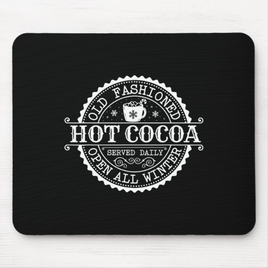 Retro North Pole Old modischer Hot Cocoa Kaffee Me Mousepad (Vorne)