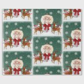 Retro North Pole Rentier Weihnachtskunst oder Geschenkpapier (Flach)