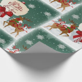 Retro North Pole Rentier Weihnachtskunst oder Geschenkpapier (Ecke)