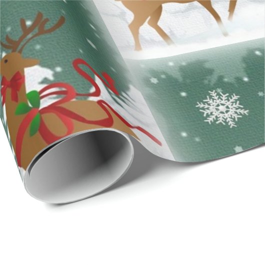 Retro North Pole Rentier Weihnachtskunst oder Geschenkpapier (Rolleneckpunkt)
