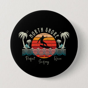 Retro North Shore Surfing Button