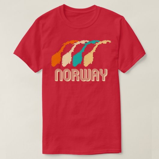 Retro Norwegen Map2 T-Shirt (Design vorne)