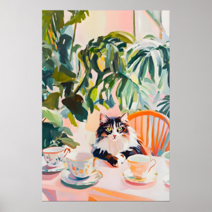 Retro-Norwegische-Waldkatze-Plakat, Norwegisch Poster