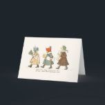 Retro-Norwegische Weihnachtskarte Feiertagskarte<br><div class="desc">Vintag / Retro skandinavische Weihnachtsgrüße Karte. Drei schöne Mädchen mit ihren Weihnachtsarrangements! Gott Jul! Jag hoppas du i år Minst åtti fina får ! Frohe Weihnachten!</div>