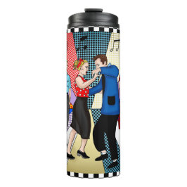 Retro Nostalgic Couple Dancing der 50er Jahre Thermosbecher