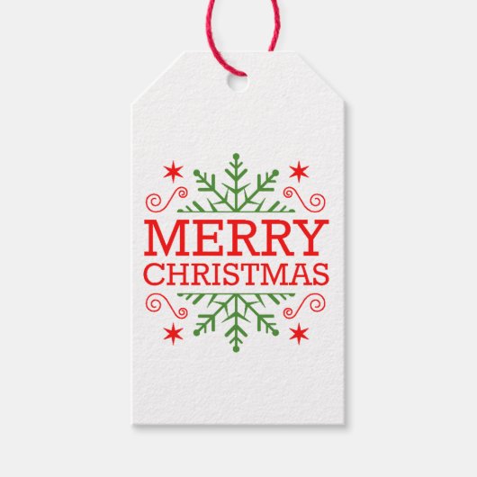 Retro Nostalgic Frohe Weihnachten Geschenkanhänger (Vorderseite)