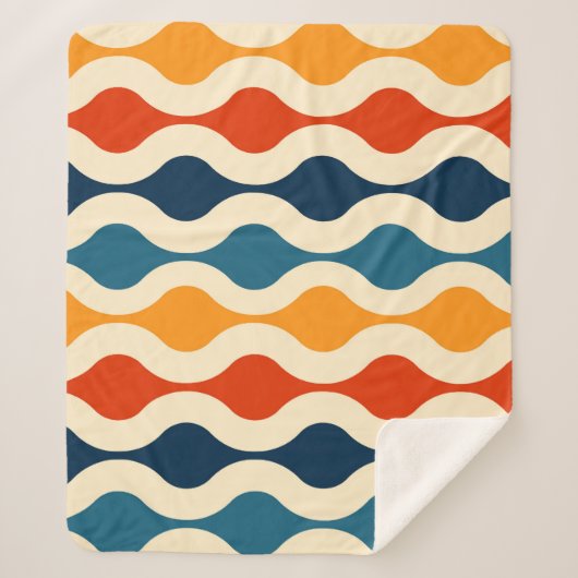 Retro nostalgisch, farbenfroh, nahtlos Hintergrund Sherpadecke (Vorderseite)