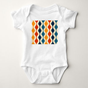 Retro nostalgisch, farbenfrohe, nahtlose Hintergru Baby Strampler