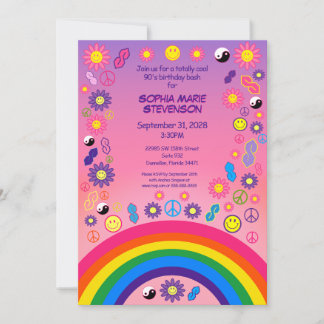 Retro Nostalgisch Pink zum Geburtstag Einladung