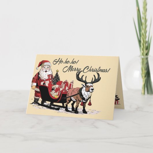 Retro Nostalgische Weihnachtskarte Dankeskarte (Vorderseite)