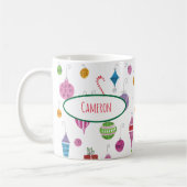 Retro Nostaltic Weihnachtsschmuck Personalisiert Kaffeetasse (Links)